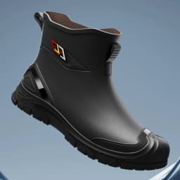 Men's Simple Style Non-Slip Waterproof Flat-Soled Rubber Boots for Outdoor Work Commute Fishing Kitchen High-Quality Rain Boots