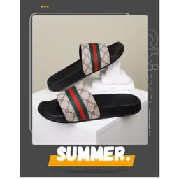Plus Size Men's One Strap Slides, Fashion Outdoor Wear, Soft Bottom Non Slip Comfortable Casual Slippers