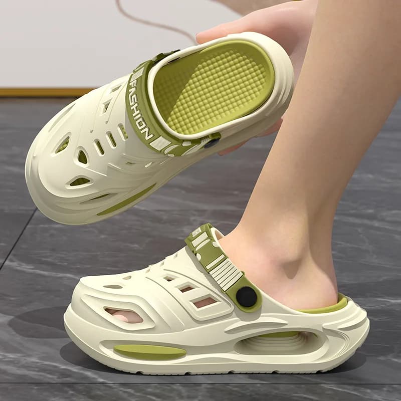 Smile Men's And Women's Cave Shoes Fashion Breathable Sandals With Removable Insoles Non-slip Cushioned Thickened Soft Slippers