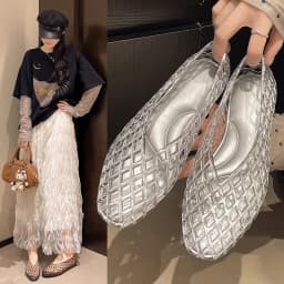 New V-mouth Crystal Jelly Shoes Fashionable, Versatile, Comfortable, Flat Bottom Single Shoes, Casual Sandals for Women
