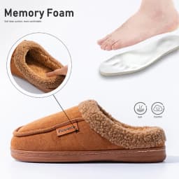 Winter Warm Men's Slippers TPR Sole Memory Foam Pad Antiskid Soft Comfortable Flat Bottom Men's Indoor Shoes