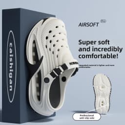 Removable insoles, bag head, cool slippers, men's summer hot sale, wearing EVA deodorant thick-soled beach hole shoes, men