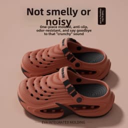 Removable insoles, bag head, cool slippers, men's summer hot sale, wearing EVA deodorant thick-soled beach hole shoes, men