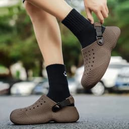 Chunky Platform 3D Design Men's Sandals Summer 2026 Slip-On Non-Slip Sport Sandals for Outdoor Thick Bottom EVA Beach Slippers