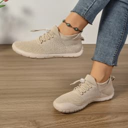 Casual Women's Wide Fit Sneakers Flats Minimalist Breathable Wide Width Sneakers Mesh Barefoot Walking Shoes