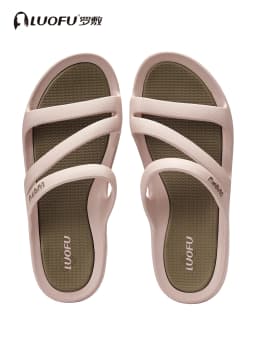 New Luofu Fashionable Summer Women's Slippers, Comfortable Rubber Midsole Outdoor Casual Sandals, Beach Shoes, Non-Slip Home Shoes, Outdoor Pvc Eco-Friendly Slippers, Non-Slip Sandals