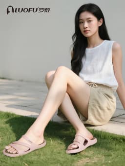 New Luofu Fashionable Summer Women's Slippers, Comfortable Rubber Midsole Outdoor Casual Sandals, Beach Shoes, Non-Slip Home Shoes, Outdoor Pvc Eco-Friendly Slippers, Non-Slip Sandals