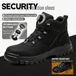 Puncture-Proof Indestructible Construction Shoes Rotating Button Safety Shoes Work Boots For Men Shoes Steel Toe Work Sneakers