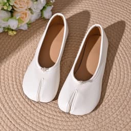 Women Cozy Leather Flats Split Hoof Toe Loafers Femme Mary Jeans Mocasines Ladies Ballerina Shoe