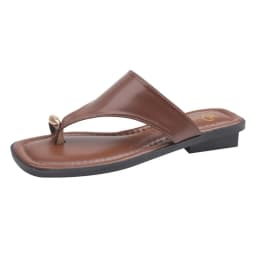Women's Summer Flat Flip Flops Thong Sandals Square Toe Faux Leather Soft Sole Non Slip Shoes for Beach Vacation Daily Wear