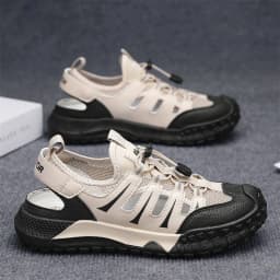 Mens Casual Sandals 2026 New Summer Breathable Mesh Hollow Out Slip On Sandals Trendy Flip Flops Cross Border Wholesale