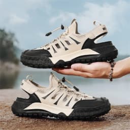 Mens Casual Sandals 2026 New Summer Breathable Mesh Hollow Out Slip On Sandals Trendy Flip Flops Cross Border Wholesale