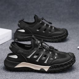 Mens Casual Sandals 2026 New Summer Breathable Mesh Hollow Out Slip On Sandals Trendy Flip Flops Cross Border Wholesale