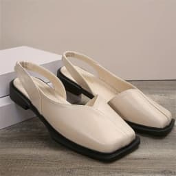 Leather Toe Cap Sandals for Women 2024 New Flat Bottomed Square Toe Single Shoes, Retro Exterior Wear, Anti Slip Beach Slippers