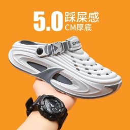 Mens Summer Clogs Thick Sole Outdoor Beach Slides Non-slip Closed Toe Slippers For Men Women Driving Shoes Breathable Outdoor