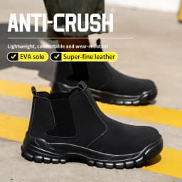 Waterproof Leather Men Shoes Non-slip Indestructible Protection Boots Men's Lightweight Safety Work Shoes Indestructible