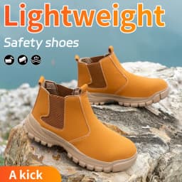 Waterproof Leather Men Shoes Non-slip Indestructible Protection Boots Men's Lightweight Safety Work Shoes Indestructible