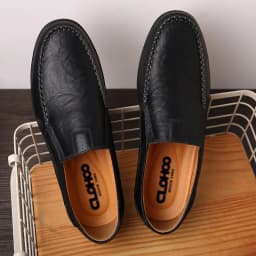 CLOHOO Men's Handmade Casual Loafers Anti-Slip Comfortable Slip-On Driving Comfortable Leather Shoes