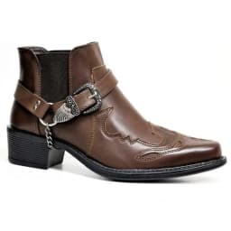 Luxury Mens Boots Fashion Pointed Toe Ankle Boot Quality High Top Leather Boot Chain Buckle Strap Design Men Boots Cowboy Boots