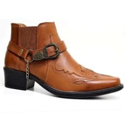 Luxury Mens Boots Fashion Pointed Toe Ankle Boot Quality High Top Leather Boot Chain Buckle Strap Design Men Boots Cowboy Boots