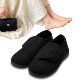 Unisex Diabetic Shoes Wide Walking Shoes Plush Lining Lightweight Edema Sneakers Hook and Loop Sneakers for Plantar Fasciitis
