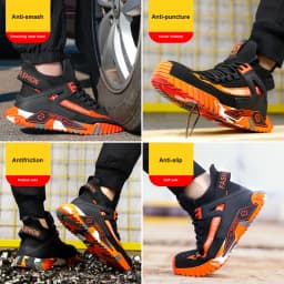 Indestructible Mining Boots Anti-Smash Puncture-Proof Safety Shoes Men Steel Toe Shoes Rubber Sole Safety Work Boots for Men