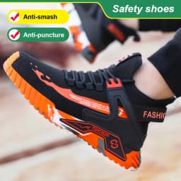 Indestructible Mining Boots Anti-Smash Puncture-Proof Safety Shoes Men Steel Toe Shoes Rubber Sole Safety Work Boots for Men