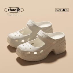 2026 Summer EVA Chunky Heels Sandals for Women Fashion Closed Toe Platform Clogs Shoes Woman Thick Sole Anti Slip Beach Slippers
