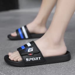 New Mens Slippers Velcro Strap Slipper Lightweight Slide Summer Beach Shoe Soft Mules Slide Flip Men Big Size Sandal Casual Clog