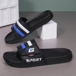New Mens Slippers Velcro Strap Slipper Lightweight Slide Summer Beach Shoe Soft Mules Slide Flip Men Big Size Sandal Casual Clog