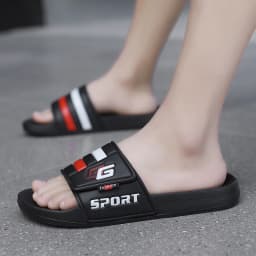 New Mens Slippers Velcro Strap Slipper Lightweight Slide Summer Beach Shoe Soft Mules Slide Flip Men Big Size Sandal Casual Clog
