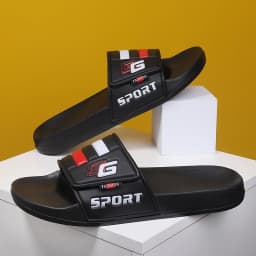 New Mens Slippers Velcro Strap Slipper Lightweight Slide Summer Beach Shoe Soft Mules Slide Flip Men Big Size Sandal Casual Clog