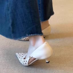 Spring New Arrival Sweet Elegant Shoes Women Low Heel Pointed Toe Soft Leather Women's Shoes Sandals Hollow Out  Single Shoes 2