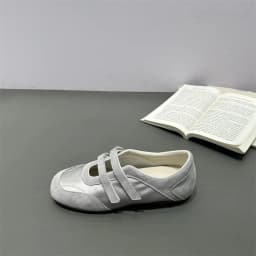 2026 Spring Autumn Women's Mary Janes | French Style Canvas Slip-on Flats | Wide Toe Box Velcro Soft Sole Casual Shoes