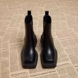 Chelsea Boots Women Autumn Platform 2025 Early Autumn Square Toe Booties Spring and Autumn Single Boots