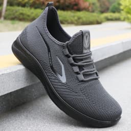 Men's Fashionable Solid Woven Knitted Running Shoes - Lightweight, Breathable, Non-Slip - Perfect Sports Shoes for Outdoors
