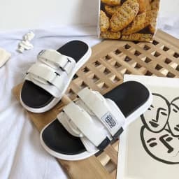 Summer Outdoor Men Slippers Fashion Hook&Loop Canvas Casual Couple Shoes Slip-on Beach Slippers Sandals Women Shoes Flip Flops