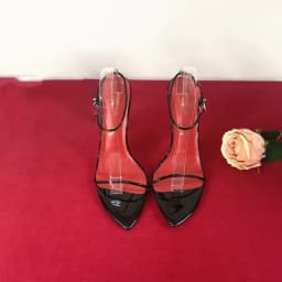 Women Pointed Toe Ankle Strap Pumps Leather Stiletto High Heels Slip‑on Shoes Ladies Evening Party Dress Sandals
