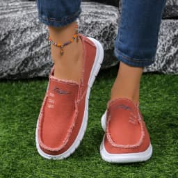 Women's Slip-On Canvas Shoes, Daisy Embroidered Casual Loafers, Comfortable Lightweight Walking Shoes for Daily Wear