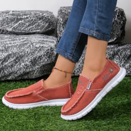 Women's Slip-On Canvas Shoes, Daisy Embroidered Casual Loafers, Comfortable Lightweight Walking Shoes for Daily Wear