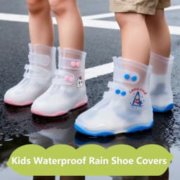 Kids Rain Shoe Covers Reusable Overshoes for Rainy Days Non-Slip PVC Waterproof Boot Galoshes for Boys and Girls