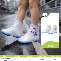 Kids Rain Shoe Covers Reusable Overshoes for Rainy Days Non-Slip PVC Waterproof Boot Galoshes for Boys and Girls