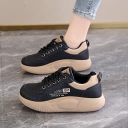 Girls' White Shoes Students' Thick Soled Height Increasing Outdoor Wear Sports Shoes Women' Clothing Matching Casual Board Shoes