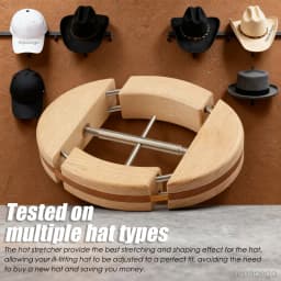 Repacego 4 Way Adjustable Wooden Hat Stretcher Cap Shape Maintainer Premium Fedora Hat Rack for Storage Cowboy Baseball Holders