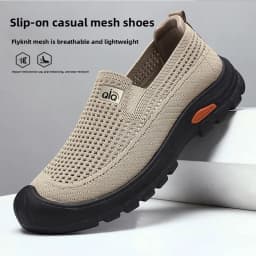 Mens Summer Breathable Mesh Slip-on Walking Shoes Lightweight Comfortable Casual Anti-slip Rubber Sole Dad Shoes Wide Sneakers