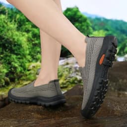 Mens Summer Breathable Mesh Slip-on Walking Shoes Lightweight Comfortable Casual Anti-slip Rubber Sole Dad Shoes Wide Sneakers
