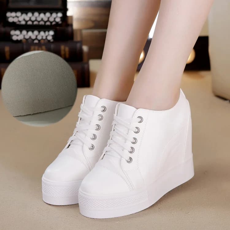 Autumn High Top Wedge Platform Sneakers Women Casual Shoes Hidden Heels Ladies Sneakers Women Shoes YYJ150