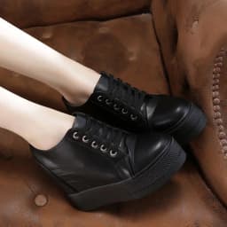 Autumn High Top Wedge Platform Sneakers Women Casual Shoes Hidden Heels Ladies Sneakers Women Shoes YYJ150