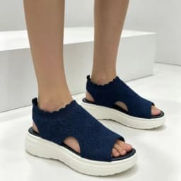 Women’s 2026 Summer Collection: Slip-on Mesh Peep-toe Knit-Weave Openwork Chunky-Soled Sports Sandals