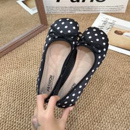 Spring Butterfly-knot Women Dot Ballet Flats Comfort Shallow Square Toe Slip on Shoes Ladies Eelgant Dress Mary Jane Shoes